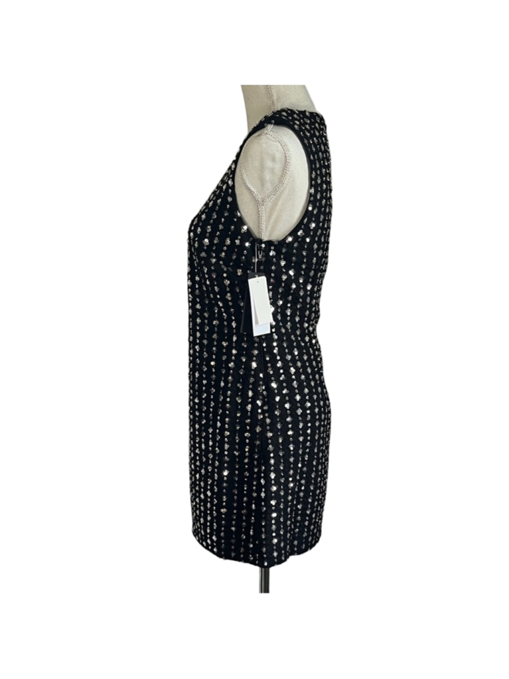 Seni & Cade Black Sequin V-Neck Mini Dress - Picture 7 of 7